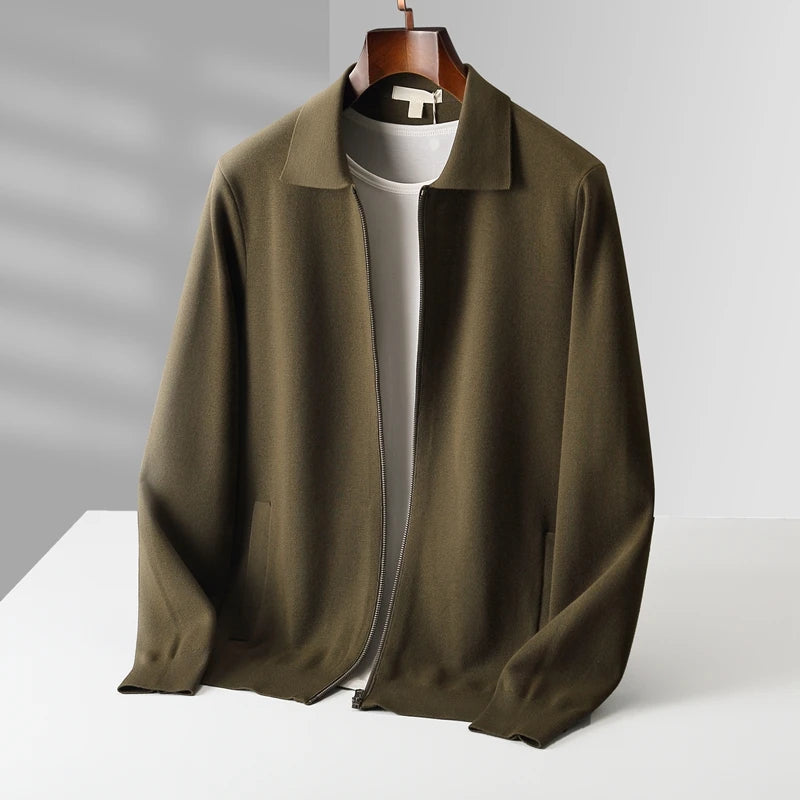 Elvano Wool-Lapel Cardigan