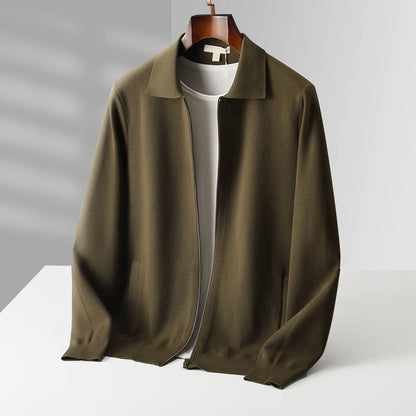 Elvano Wool-Lapel Cardigan